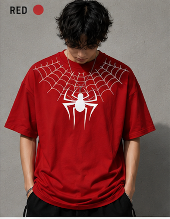 Spider Web Graphic Oversized T-Shirt | Unisex Premium Cotton Streetwear Tee