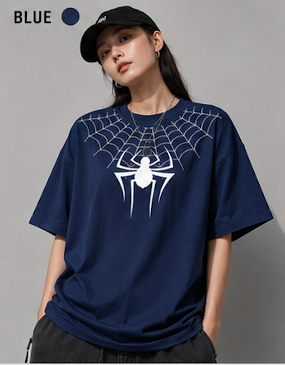 Spider Web Graphic Oversized T-Shirt | Unisex Premium Cotton Streetwear Tee